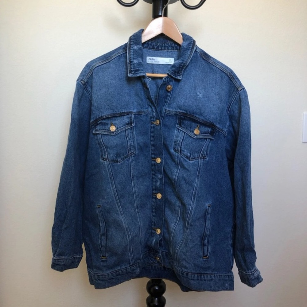 ZARA Lightly Distressed Jean Jacket